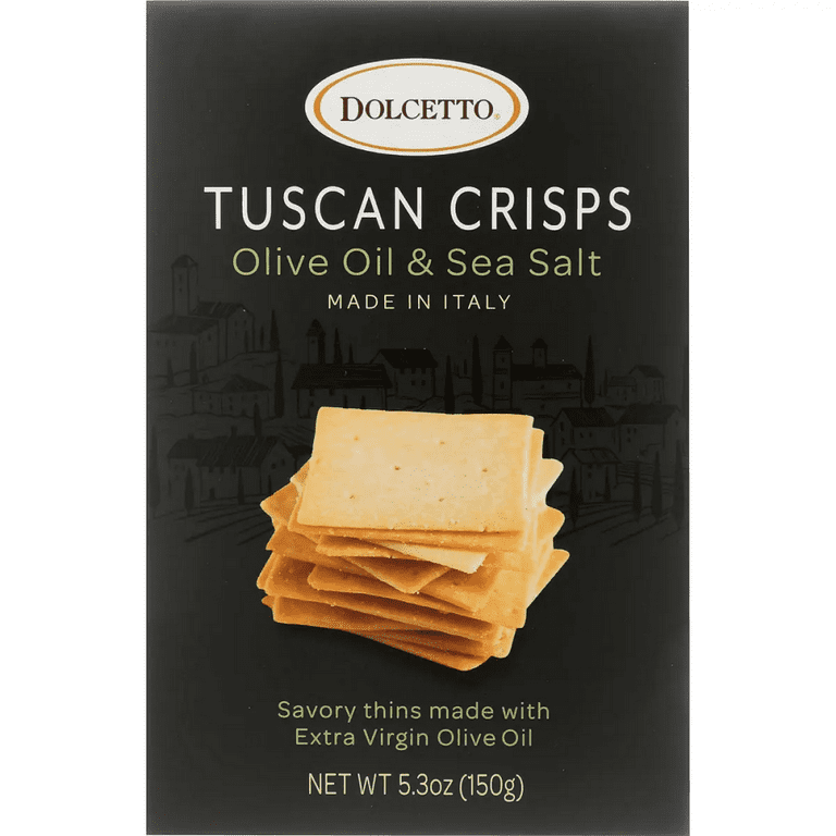 Wholesale Dolcetto Olive Oil & Sea Salt Tuscan Crisps Box 5.3 oz Bag- Bulk