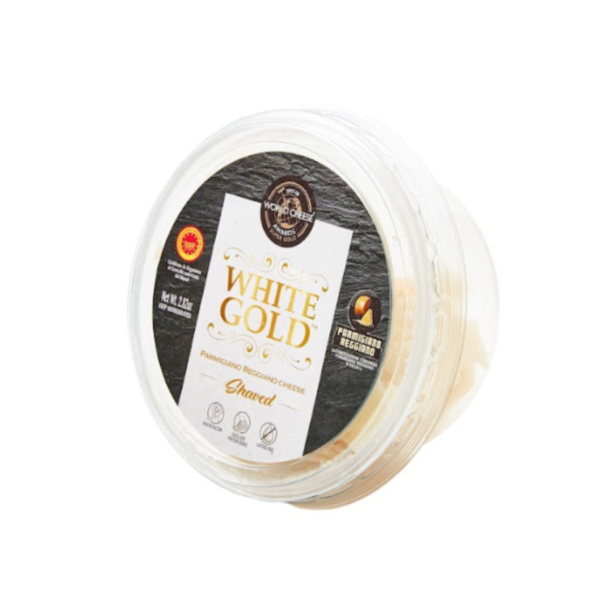 Wholesale Ambrosi White Gold Label 24 Month Aged Shaved Parmigiano Reggiano 2.82 OZ- Bulk