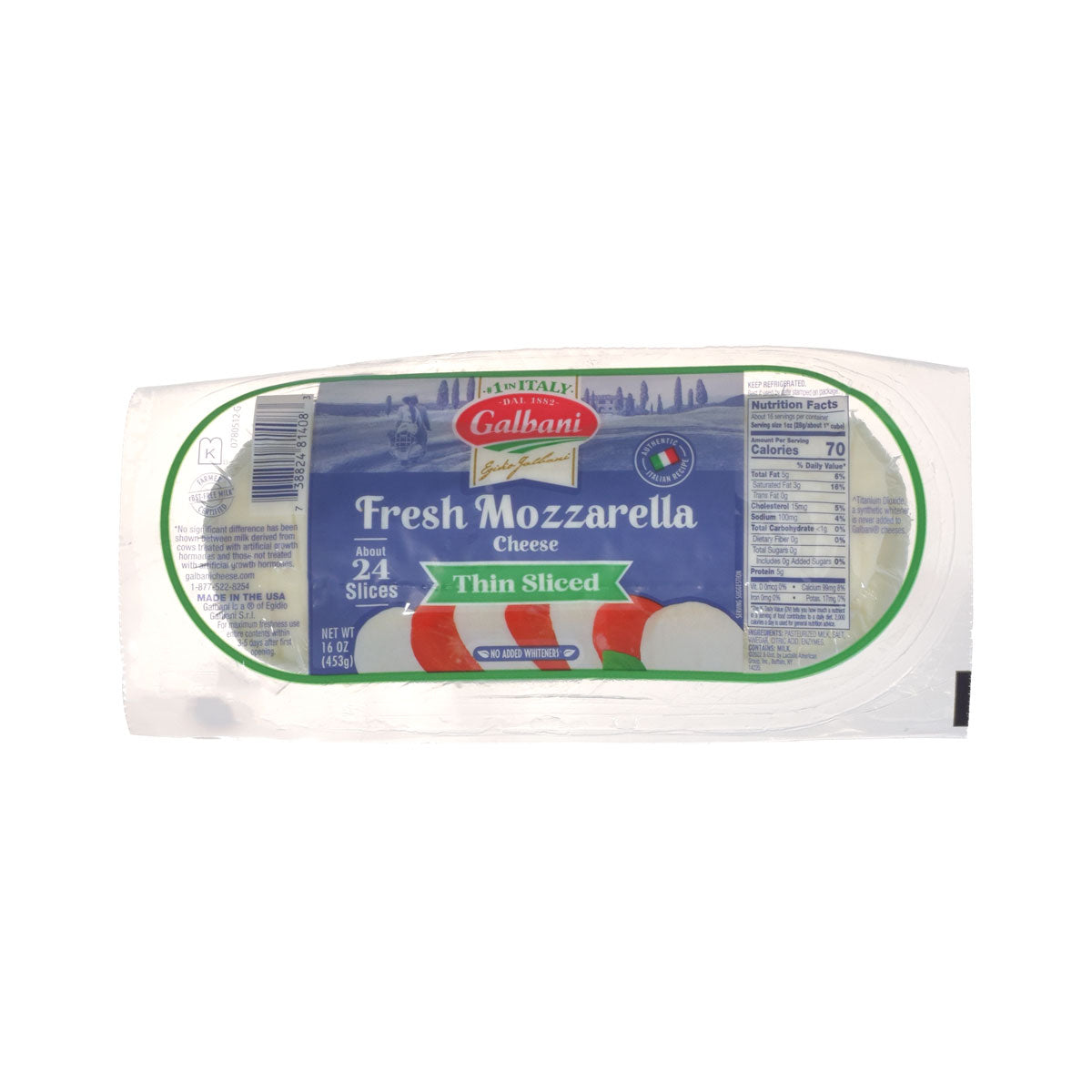Wholesale Galbani Sliced Mozzarella Cheese Logs 1 LB- Bulk