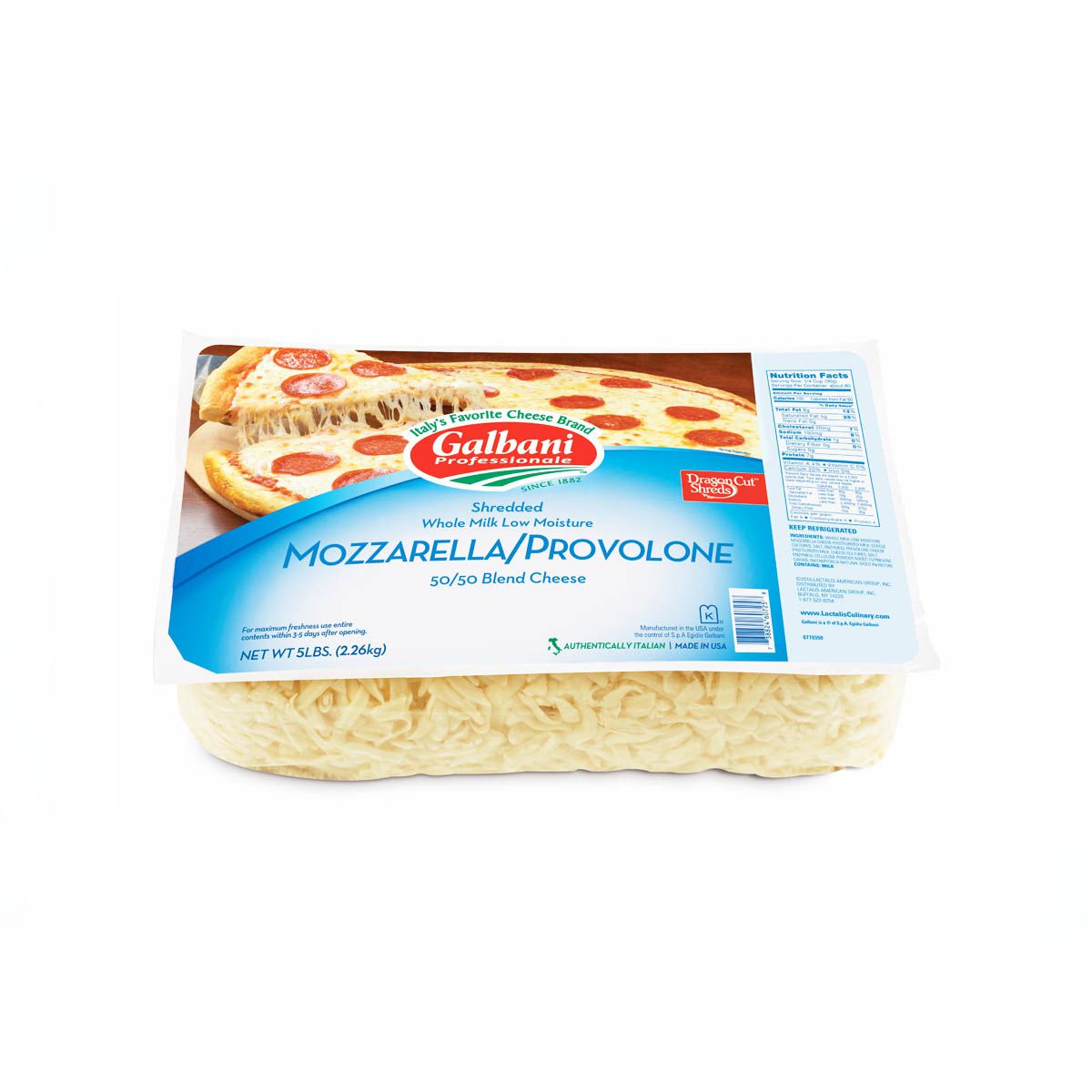 Wholesale Galbani Mozzarella and Provolone Shredded Pizza Blend 5 LB- Bulk
