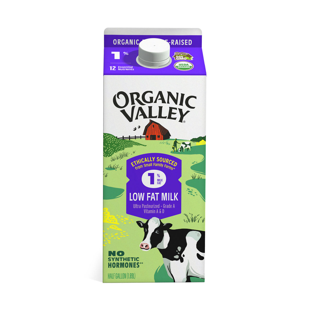 Organic Valley 1% Milk 1/2 GAL