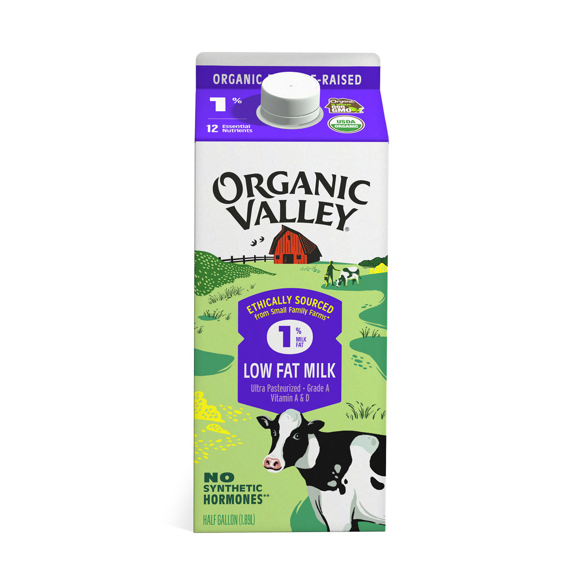 Wholesale Organic Valley 1% Milk 1/2 GAL- Bulk