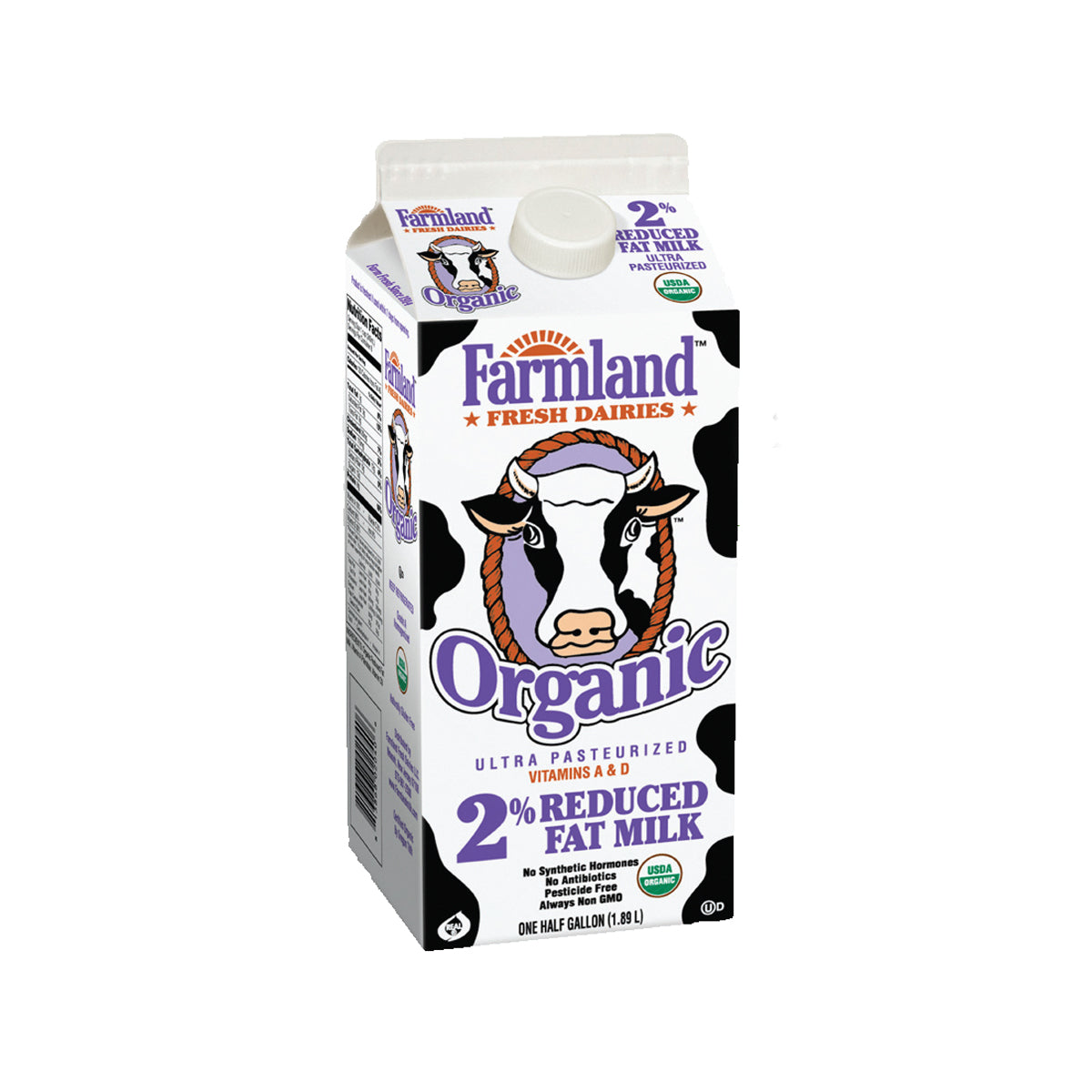 Farmland Fresh Dairies Organic 2% Milk 1/2 Gal Carton