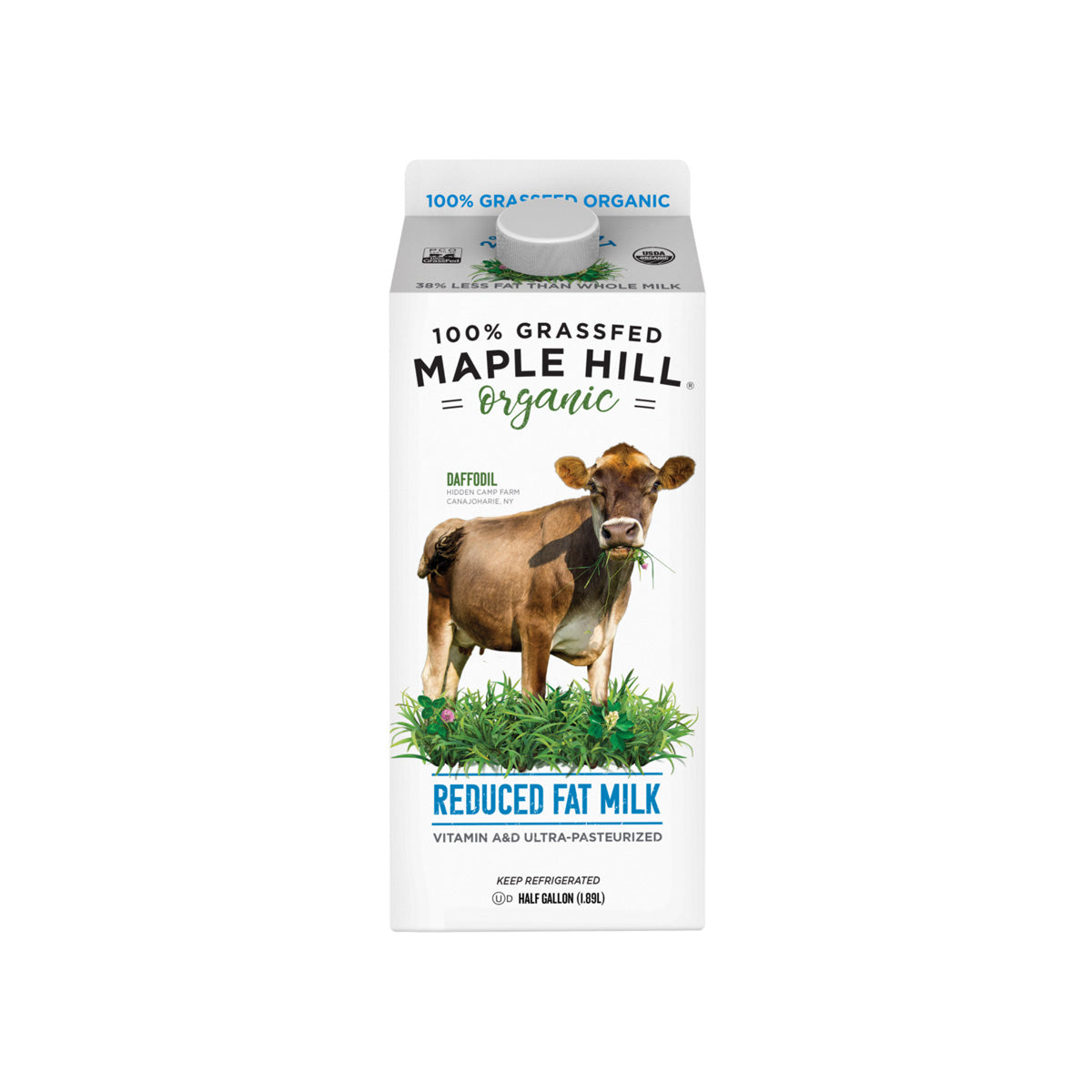 Wholesale Maple Hill Creamery Organic Grassfed 2% Milk 1/2 GAL Carton- Bulk