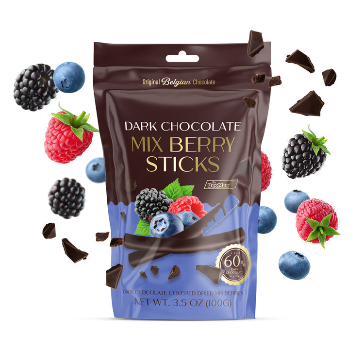 BeeMax Dark Chocolate Mixberry Sticks – 3.5 Oz