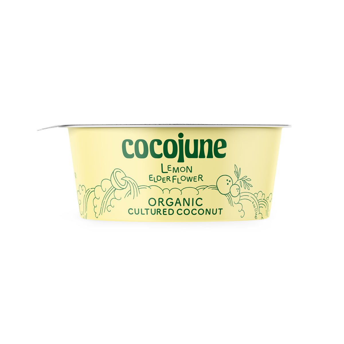 Wholesale Cocojune Organic Vegan Lemon Elderflower Coconut Yogurt 4 OZ- Bulk
