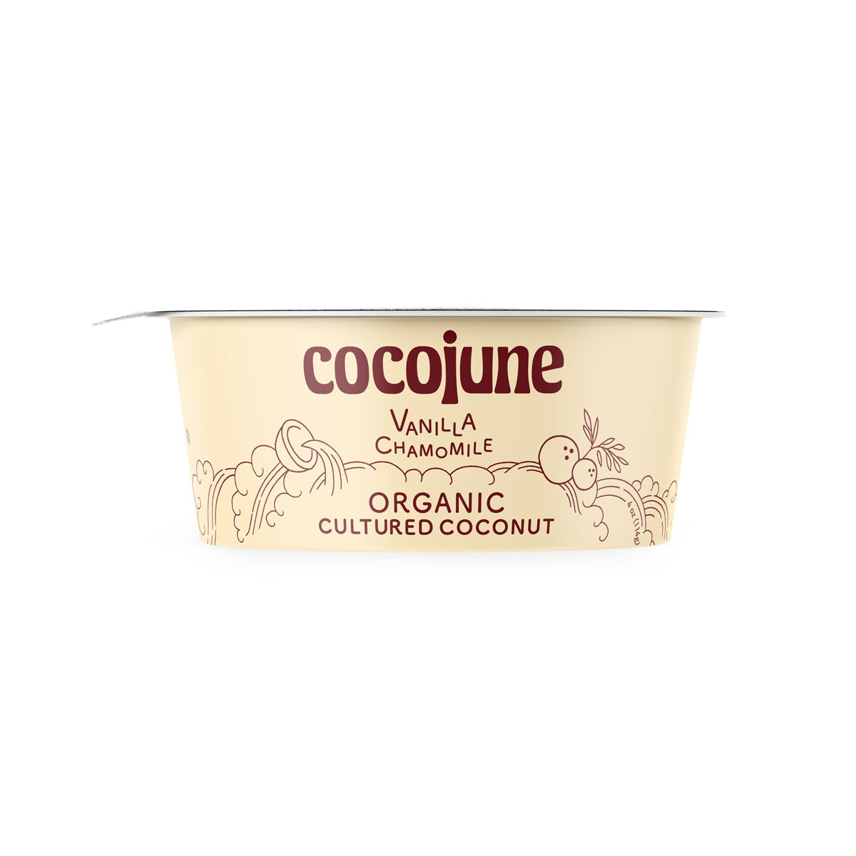 Cocojune Organic Vegan Vanilla Chamomile Coconut Yogurt 4 OZ