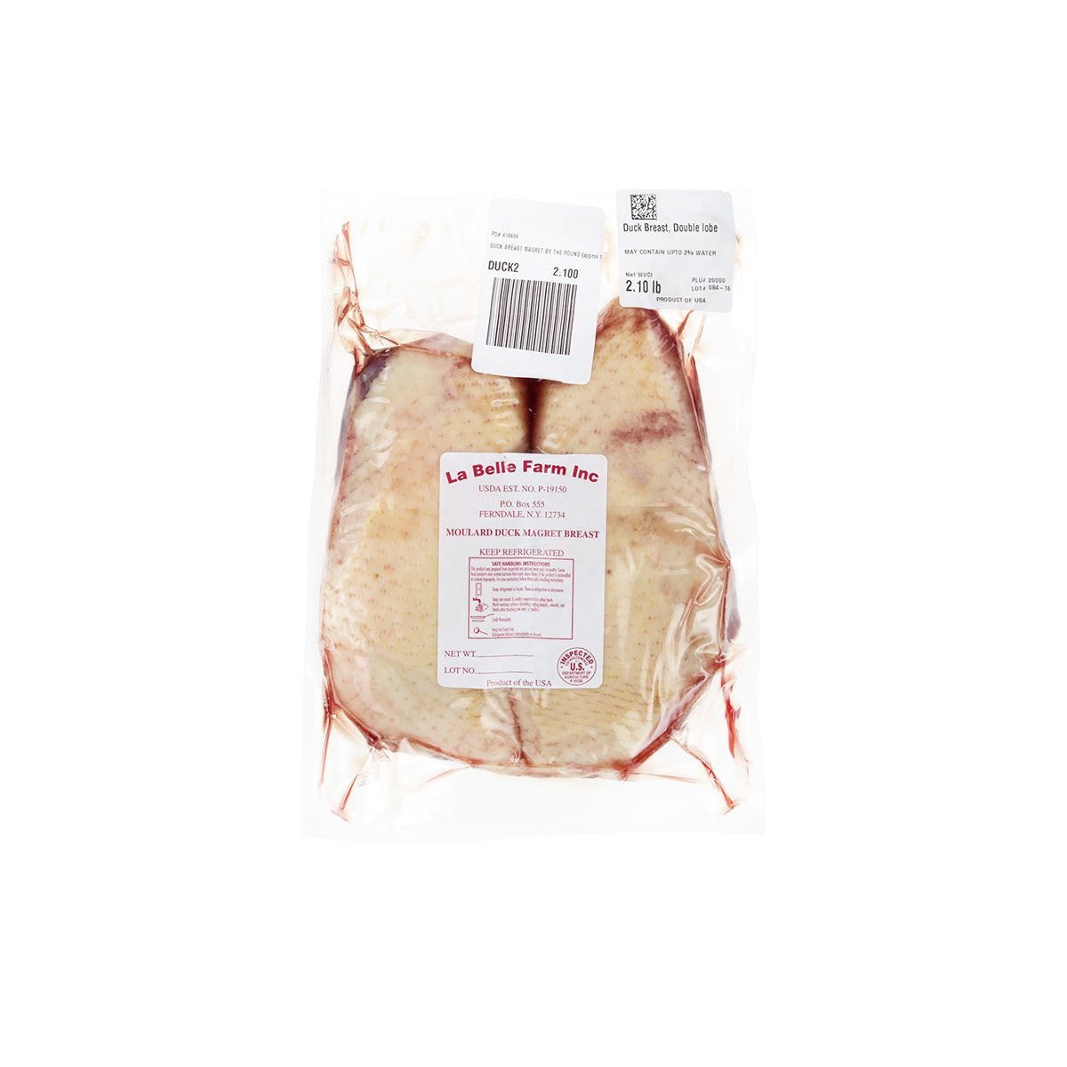 Wholesale La Belle Farm Air Chilled Moulard Double Duck Breast- Bulk