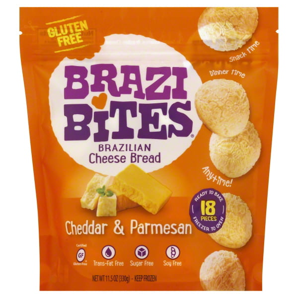 Brazi Bites Frozen Cheddar & Parmesan Brazilian Gluten Free Cheese Bread 11.5oz Bag