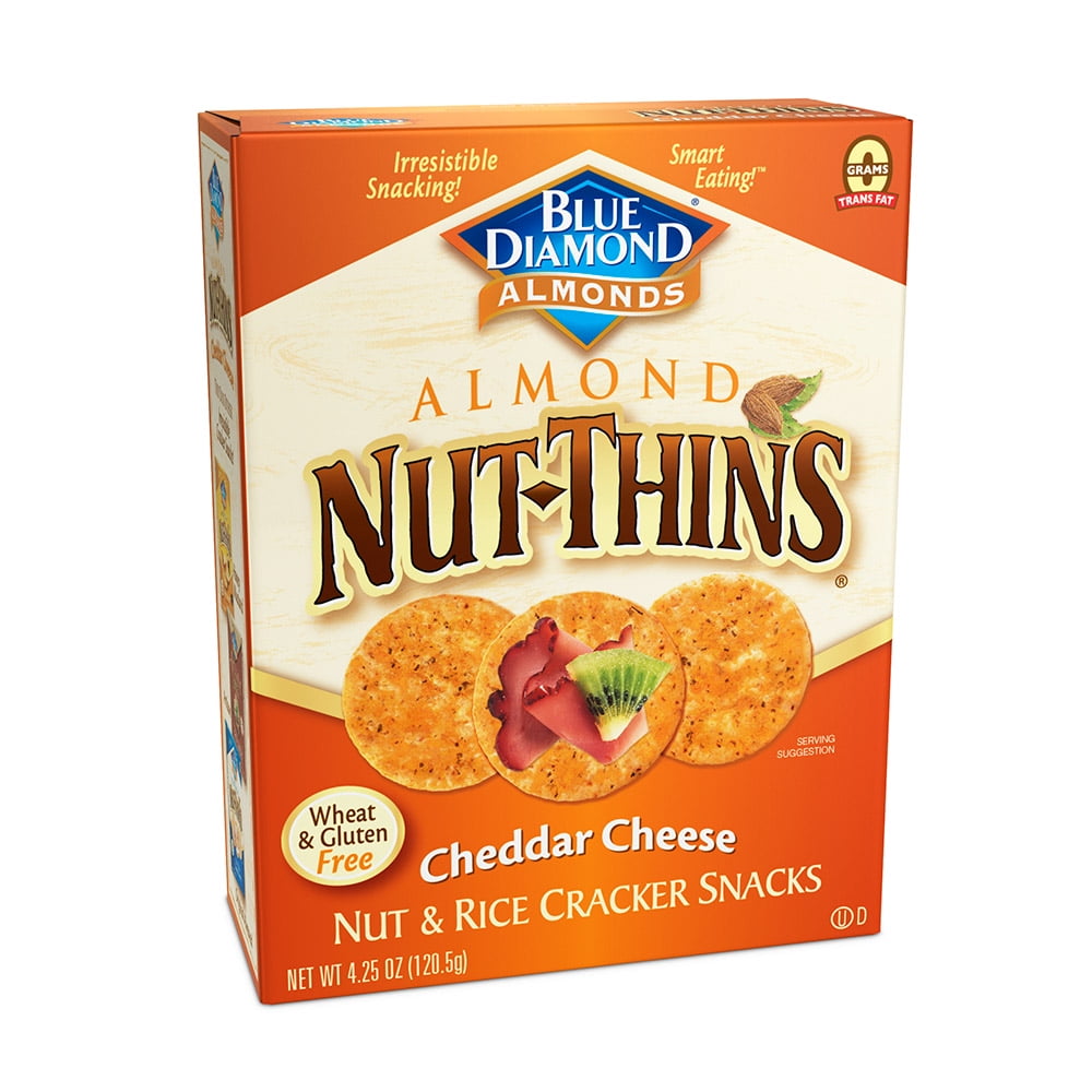 Blue Diamond Cheddar Cheese Nut Thins Crackers 4.25 oz Box