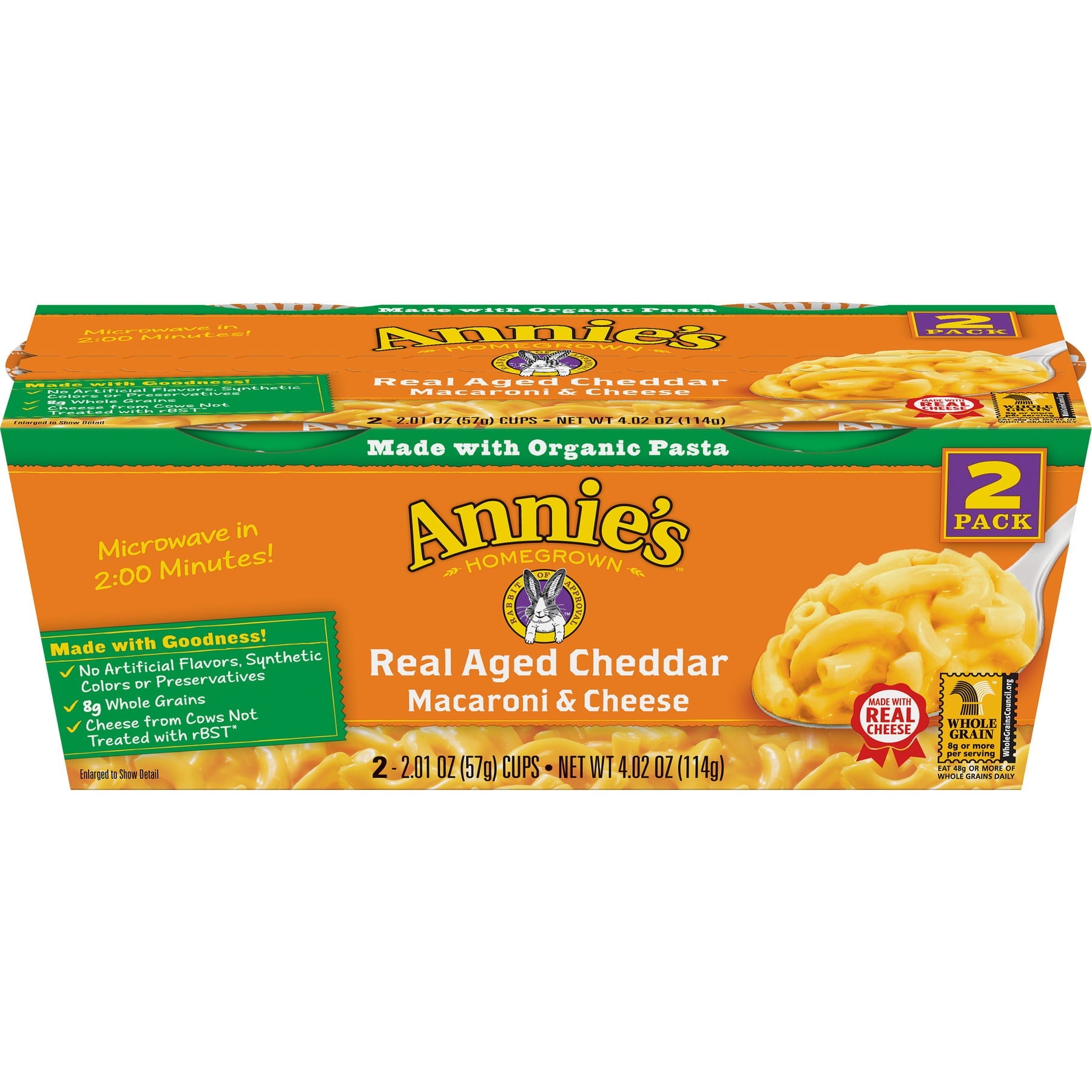 Annies Real Aged Cheddar Macaroni & Cheese 2.01 Oz