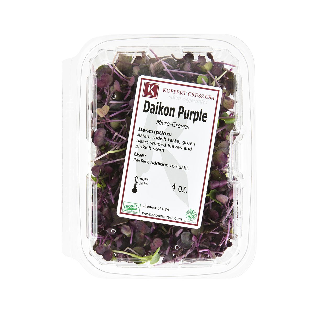 Koppert Cress Micro Purple Daikon Radishes