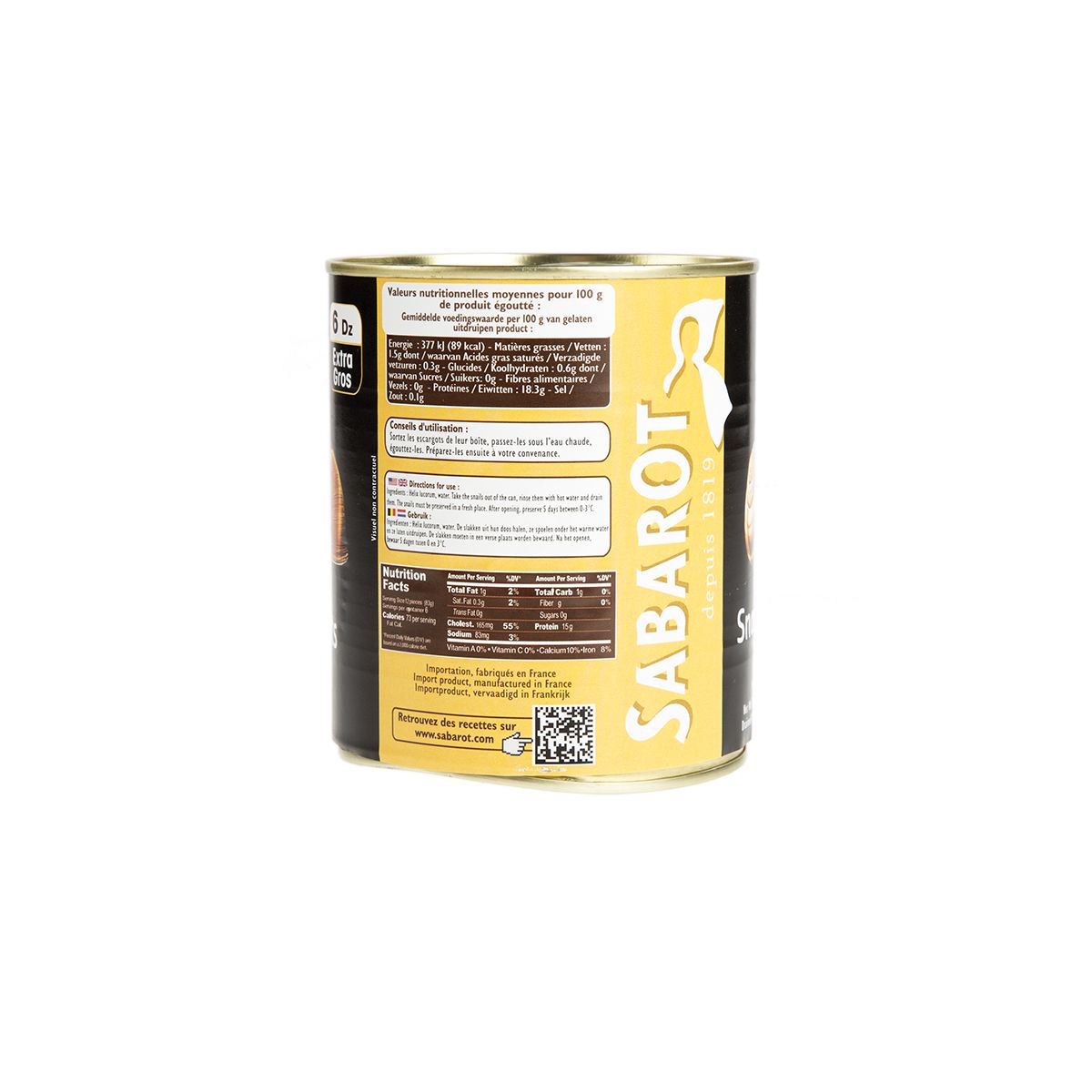 Wholesale Sabarot Extra Large Helix Escargot (Snails)- Bulk