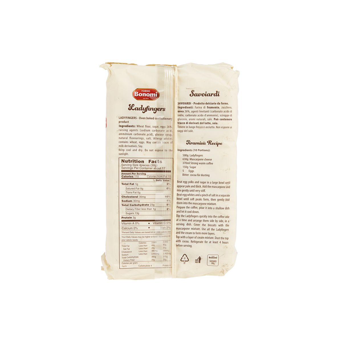 BoxNCase Savoiardi (Ladyfingers) 500 g Bag