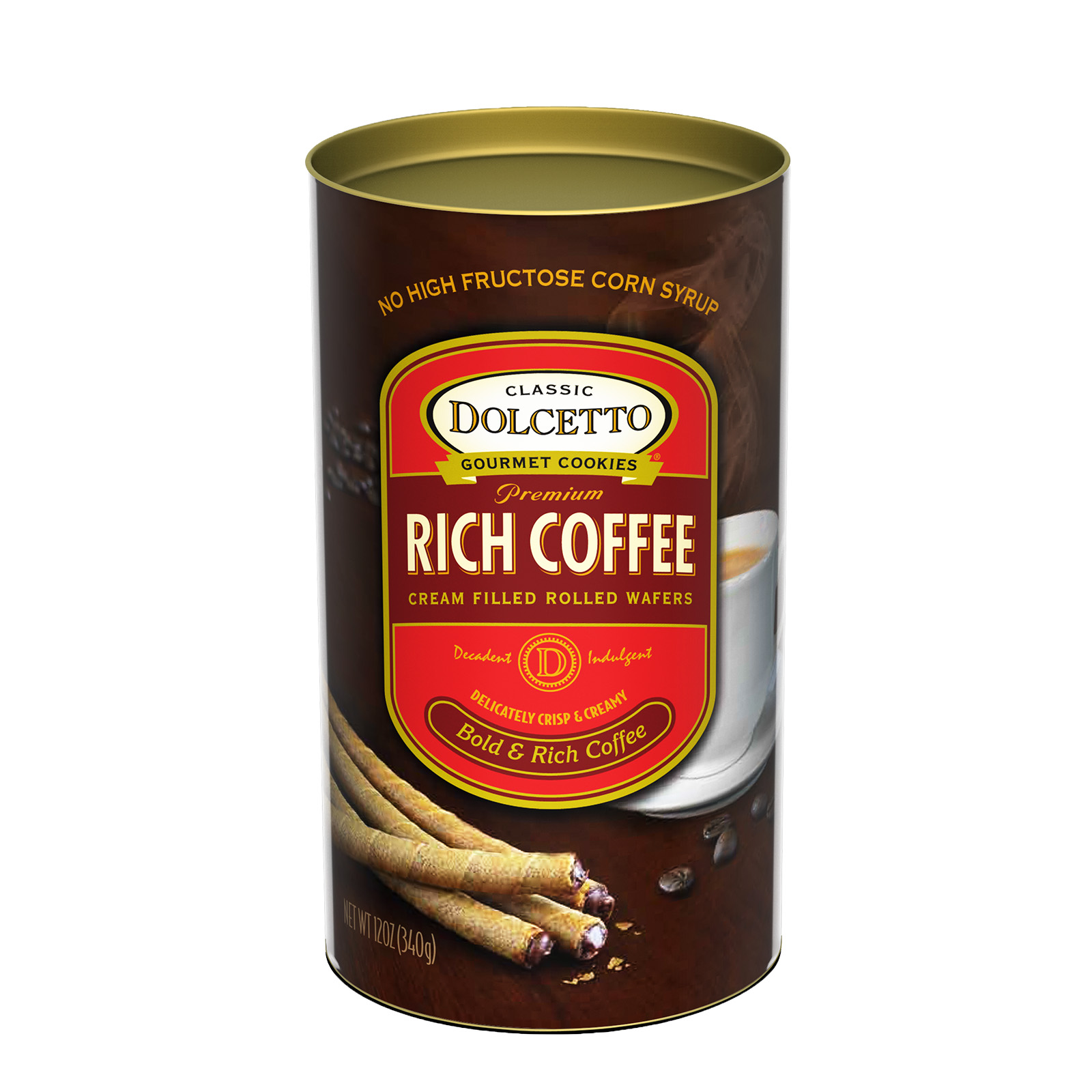 Wholesale Dolcetto Rich Coffee Wafer Rolls (12 Oz Canister) Bulk