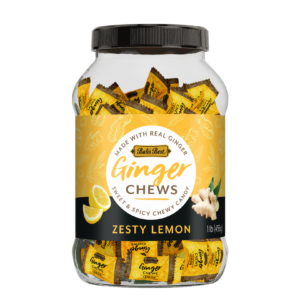 Wholesale Bali's Best Zesty Lemon Ginger Chews Candy Jar 1 lb Bag- Bulk