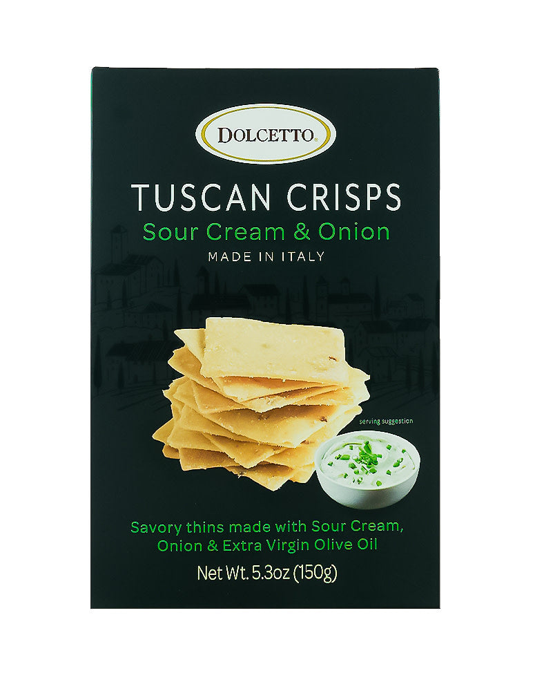 Wholesale Dolcetto Sour Cream & Onion Tuscan Crisps Box 5.3 oz Bag- Bulk