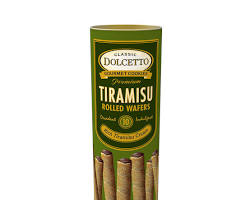 Wholesale Dolcetto Tiramisu Wafer Rolls Tin 3 oz Bag- Bulk