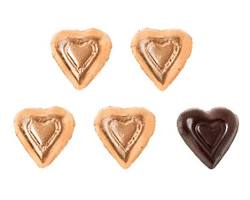 Madelaine Chocolate Dark Choc Bronze Mini Hearts (10 Lb.) 17.6 OZ Per Case