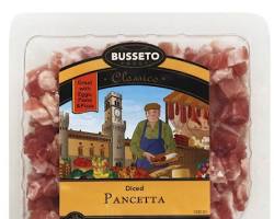 Wholesale Busseto Diced Pancetta, Fresh Salted Pork Belly, 5 oz- Bulk