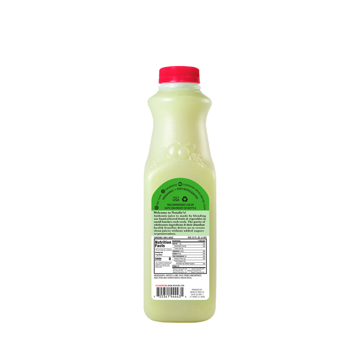Wholesale Natalie'S Orchid Island Natural Strength Lime Juice 32 OZ- Bulk