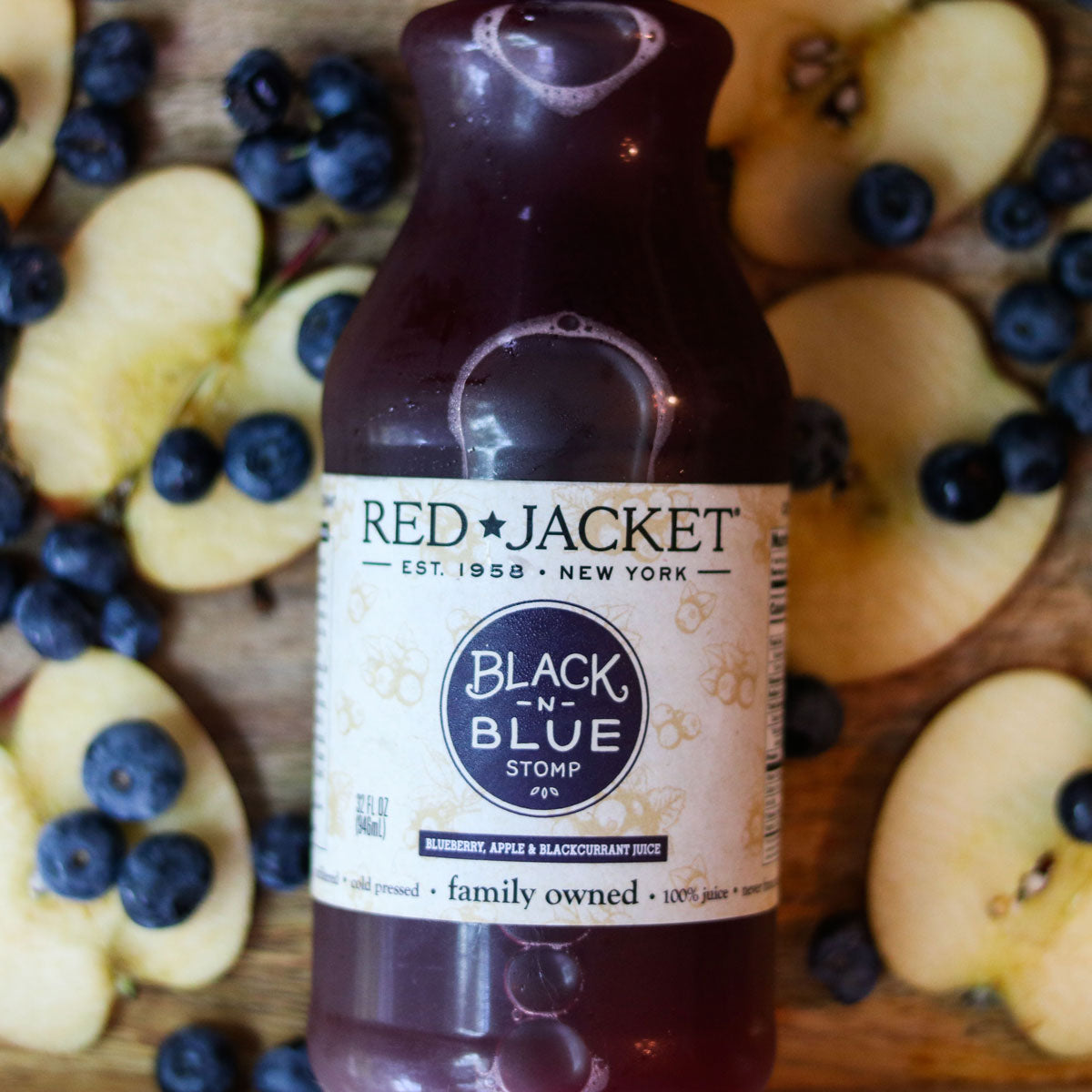 Wholesale Red Jacket Orchards Black N Blue Juice 32 Oz Bottle- Bulk