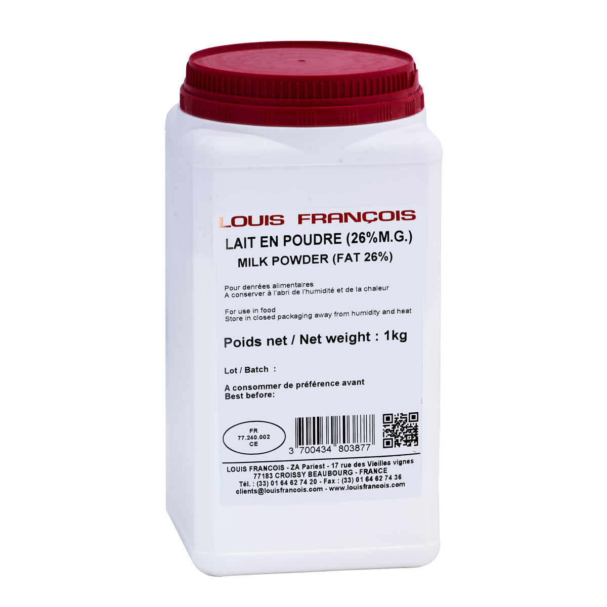 Wholesale Louis Francois Whole Milk Powder 26% 1 KG- Bulk