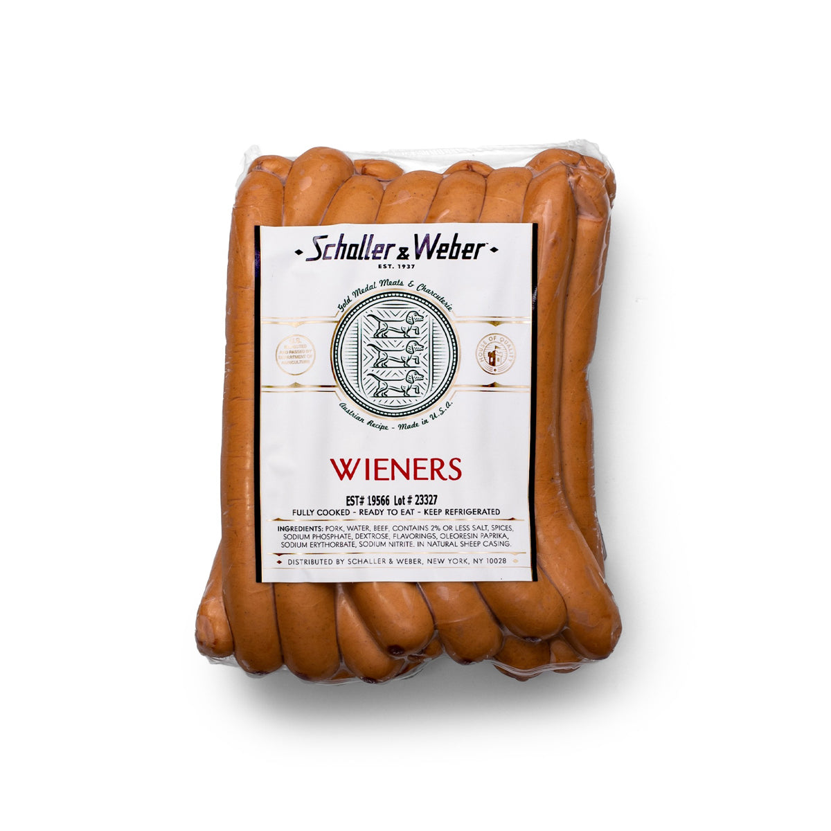 Wholesale Schaller & Weber Pork & Beef Hot Dogs Wiener Style- Bulk