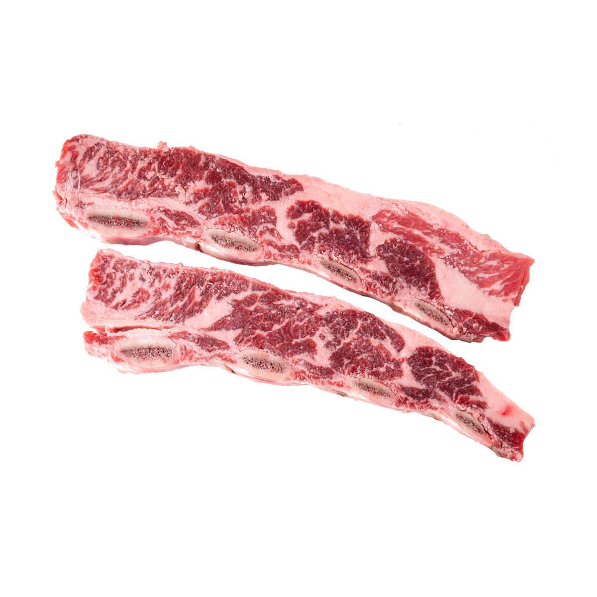 Custom Cuts Frozen Korean Style 1/4 Inch Cut Beef Short Ribs Bone In