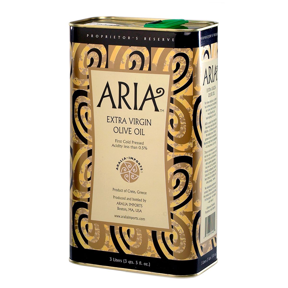 Aralia Olive Oils Aria Greek Extra Virgin Olive Oil 3 Lt Tin