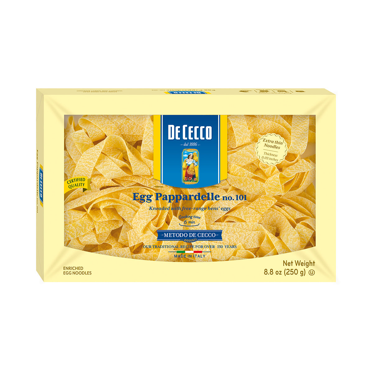 Wholesale De Cecco Pappardelle Pasta 8.8 OZ- Bulk
