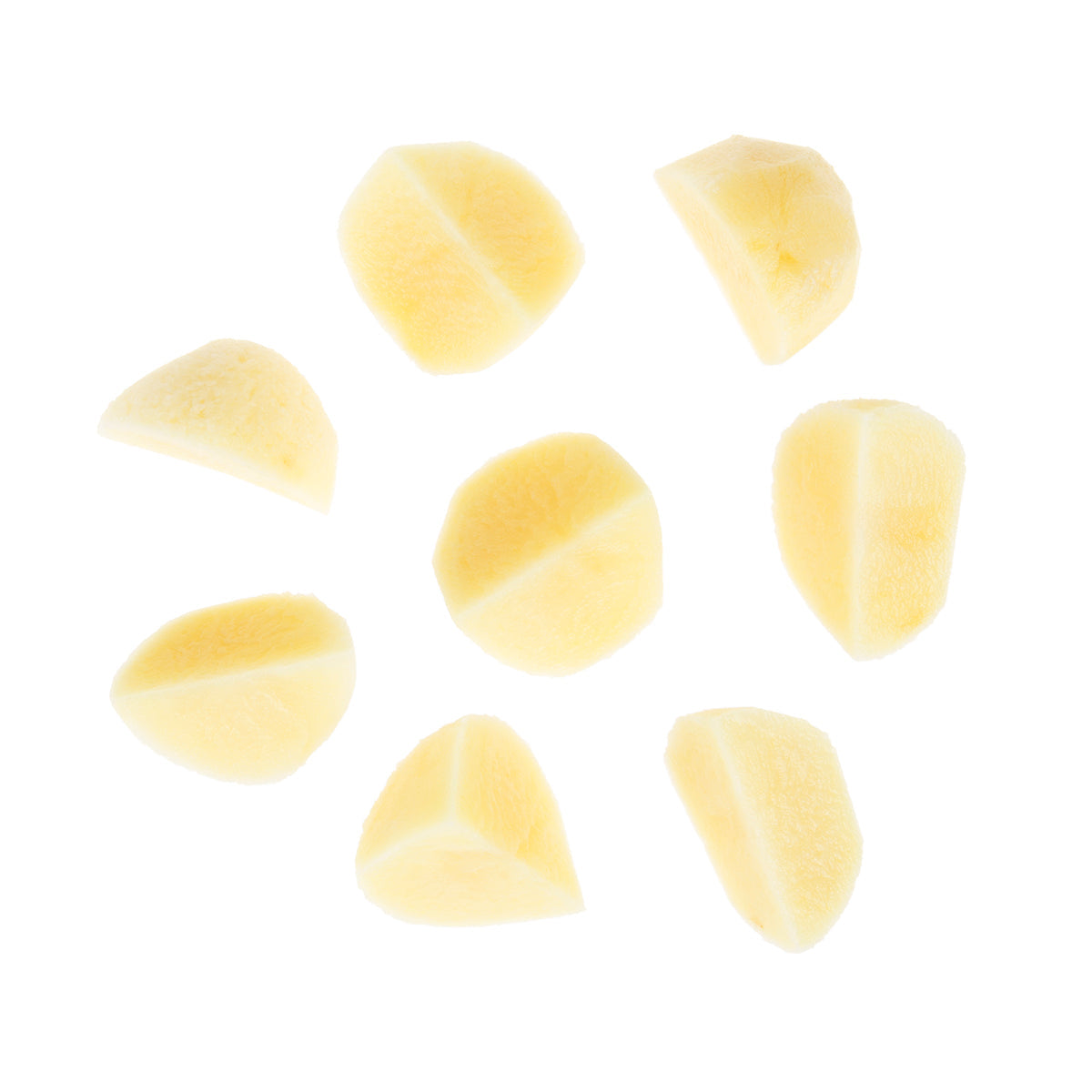 Wholesale BoxNCase Peeled and Quartered Yukon A Potatoes-25 LB Bulk