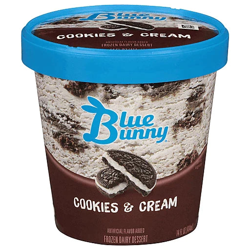 Blue Bunny Ice Cream Cookies & Cream 14 Fl Oz