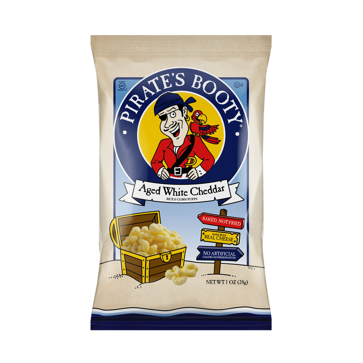 Wholesale Amplify Snack Brands, Inc. Aged White Cheddar Pirate's Booty 1 Oz Bag-24ct Case Bulk