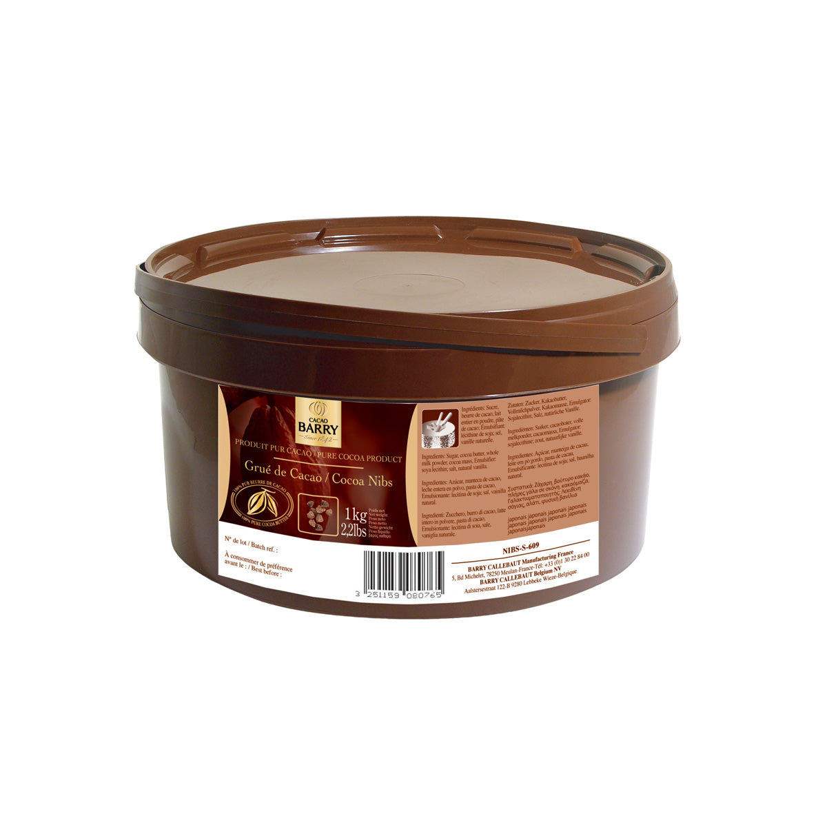 Barry Callebaut Cacao Cocoa Nibs 1 Kg Jar