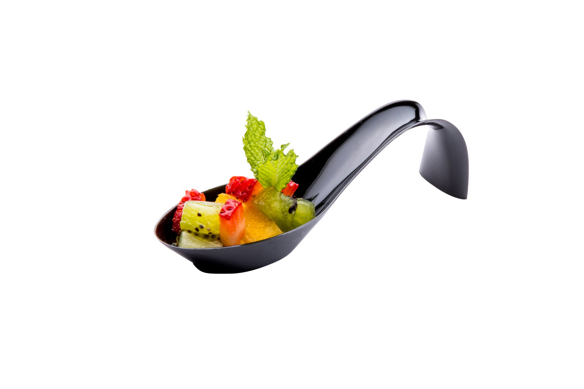 Wholesale Restaurantware Black Plastic Stiletto Spoon 25 CT- Bulk