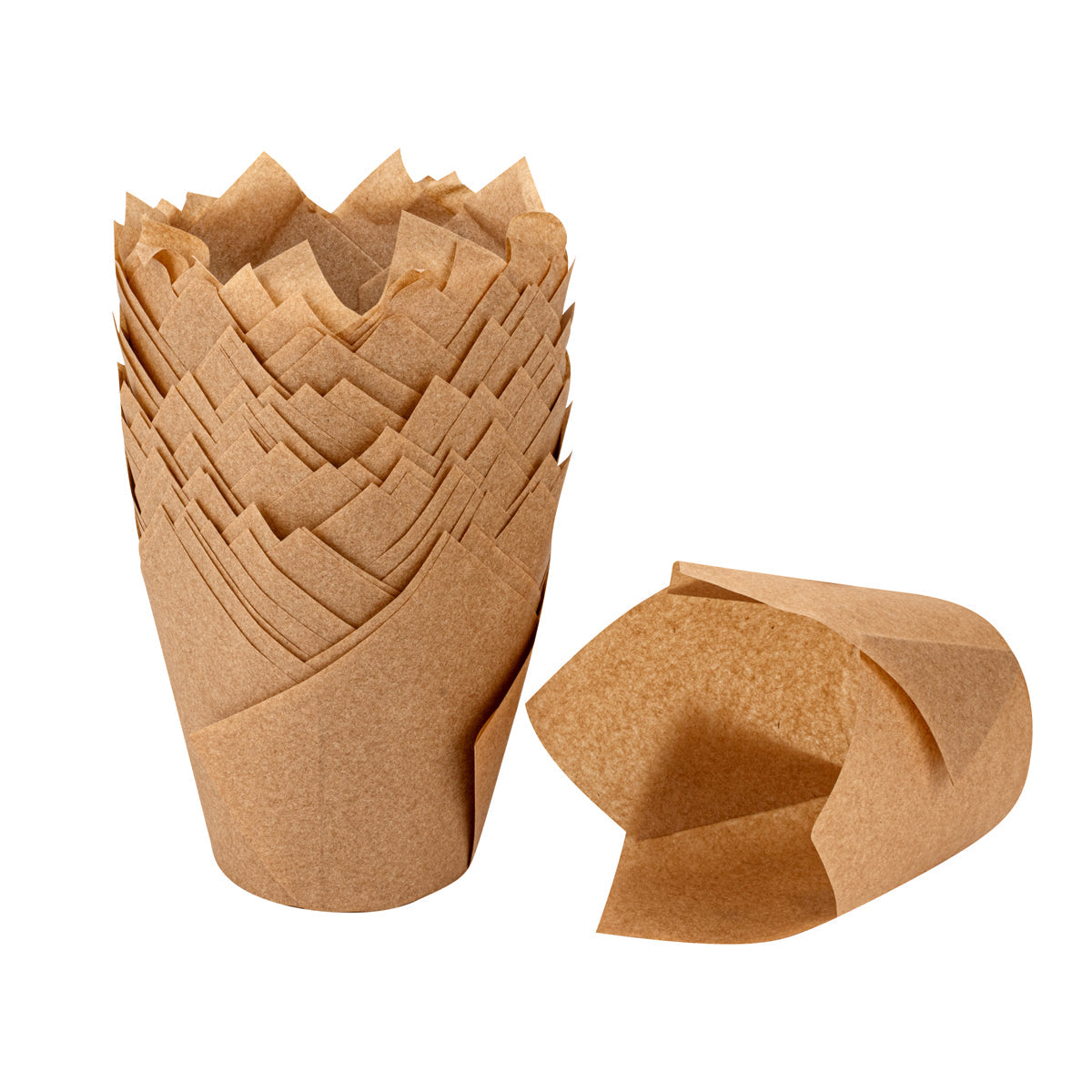 Restaurantware 3.5 oz Kraft Paper Tulip Baking Cup 50 CT
