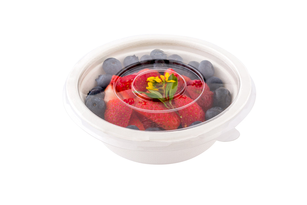 Restaurantware Round Clear Plastic Flat Lid - Fits 12 oz Salad Bowl