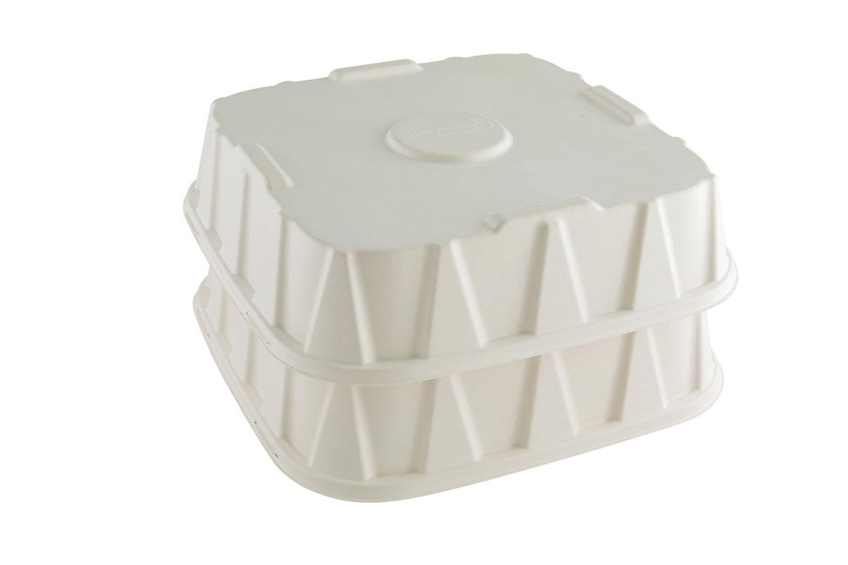 Restaurantware Square White Sugarcane Tray Lid - Fits 18in