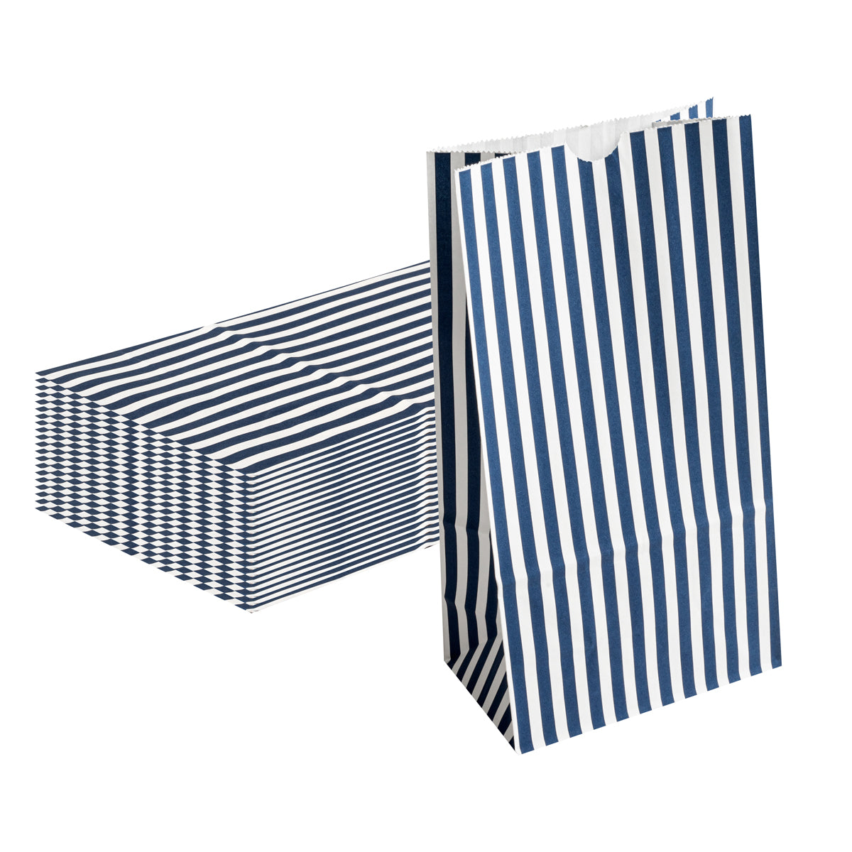 Wholesale Restaurantware Blue & White Stripe Paper Bag, 6 lb- Bulk