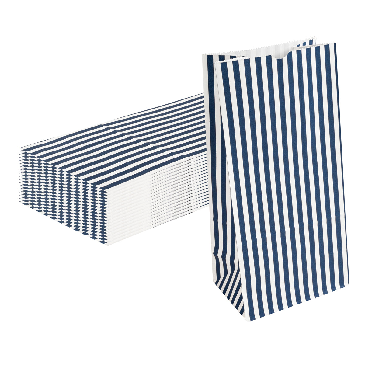 Wholesale Restaurantware Blue & White Stripe Paper Bag, 8 lb- Bulk