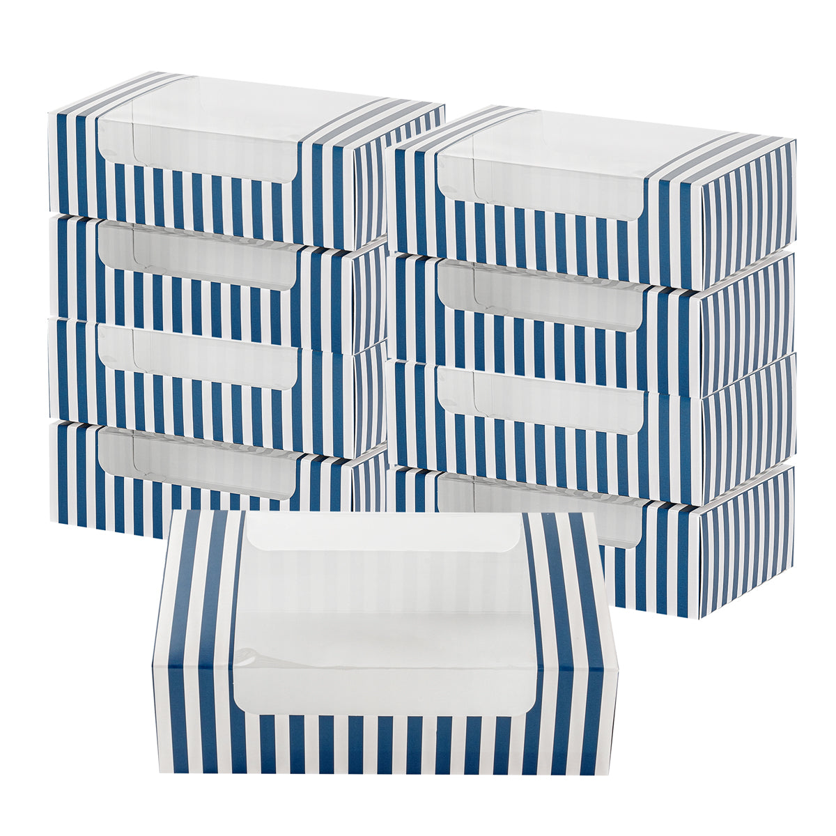 Wholesale Restaurantware Blue and White Stripe Paper Box-100 CT Bulk
