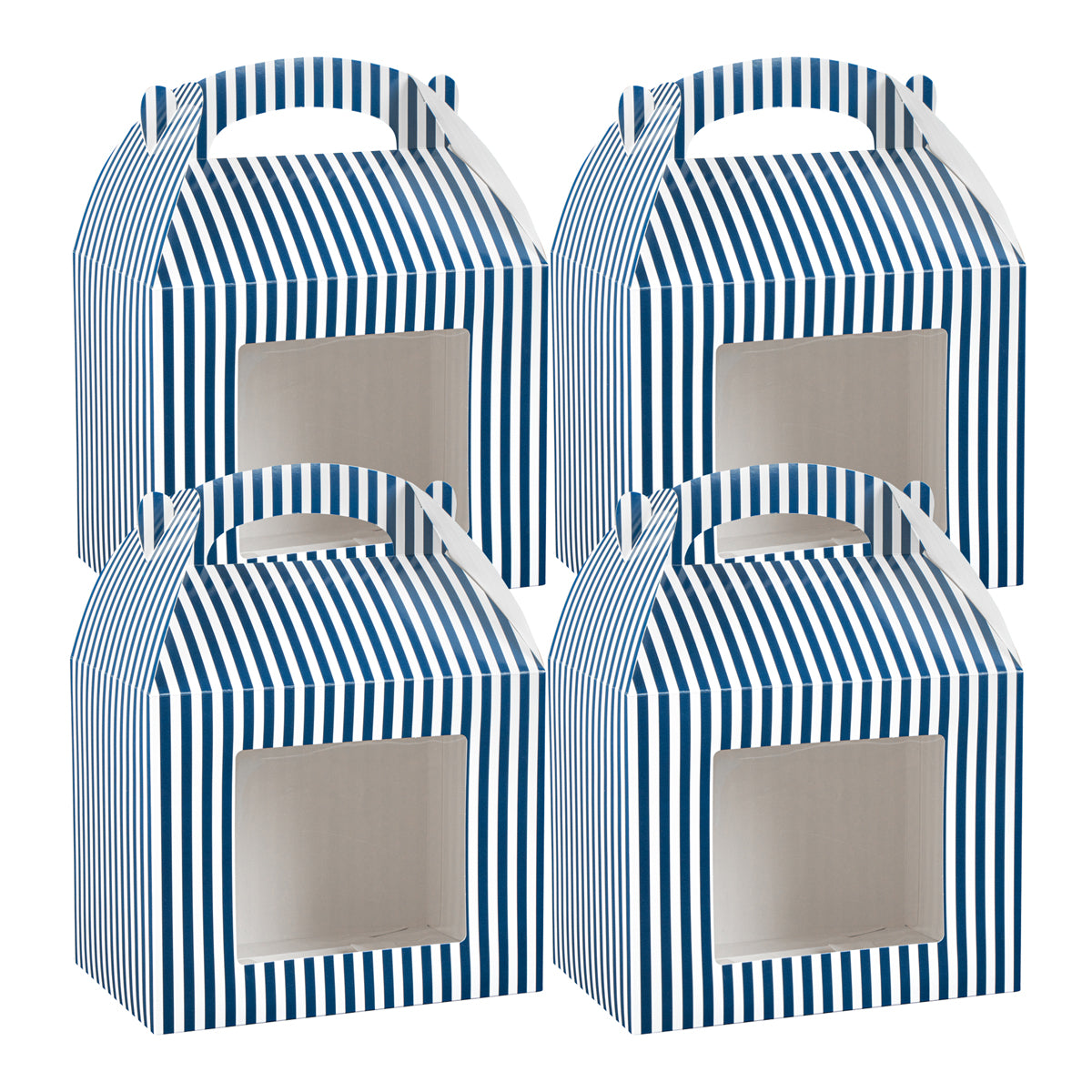 Restaurantware Blue & White Stripe Paper Lunch Box 25 CT