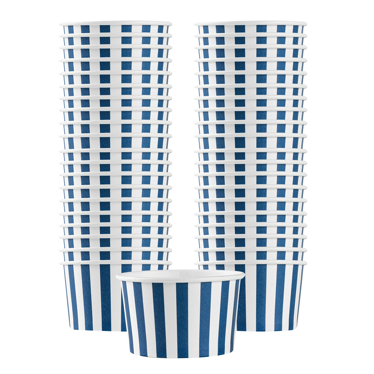 Wholesale Restaurantware 5 oz Round Blue & White Stripe Paper Cup 50 CT-4ct Case Bulk