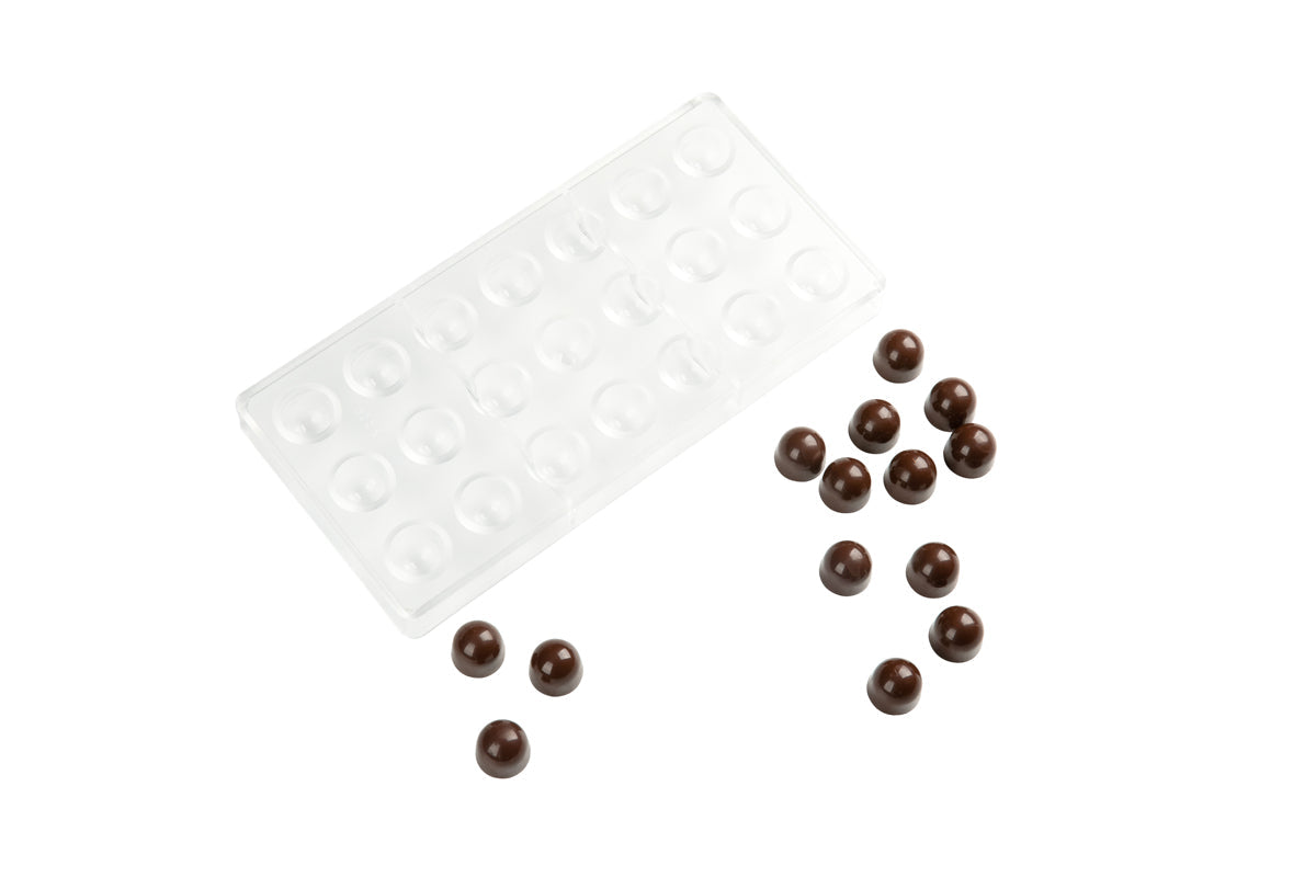 Wholesale Restaurantware Polycarbonate Half Sphere Chocolate Mold, 21-Compartment- Bulk