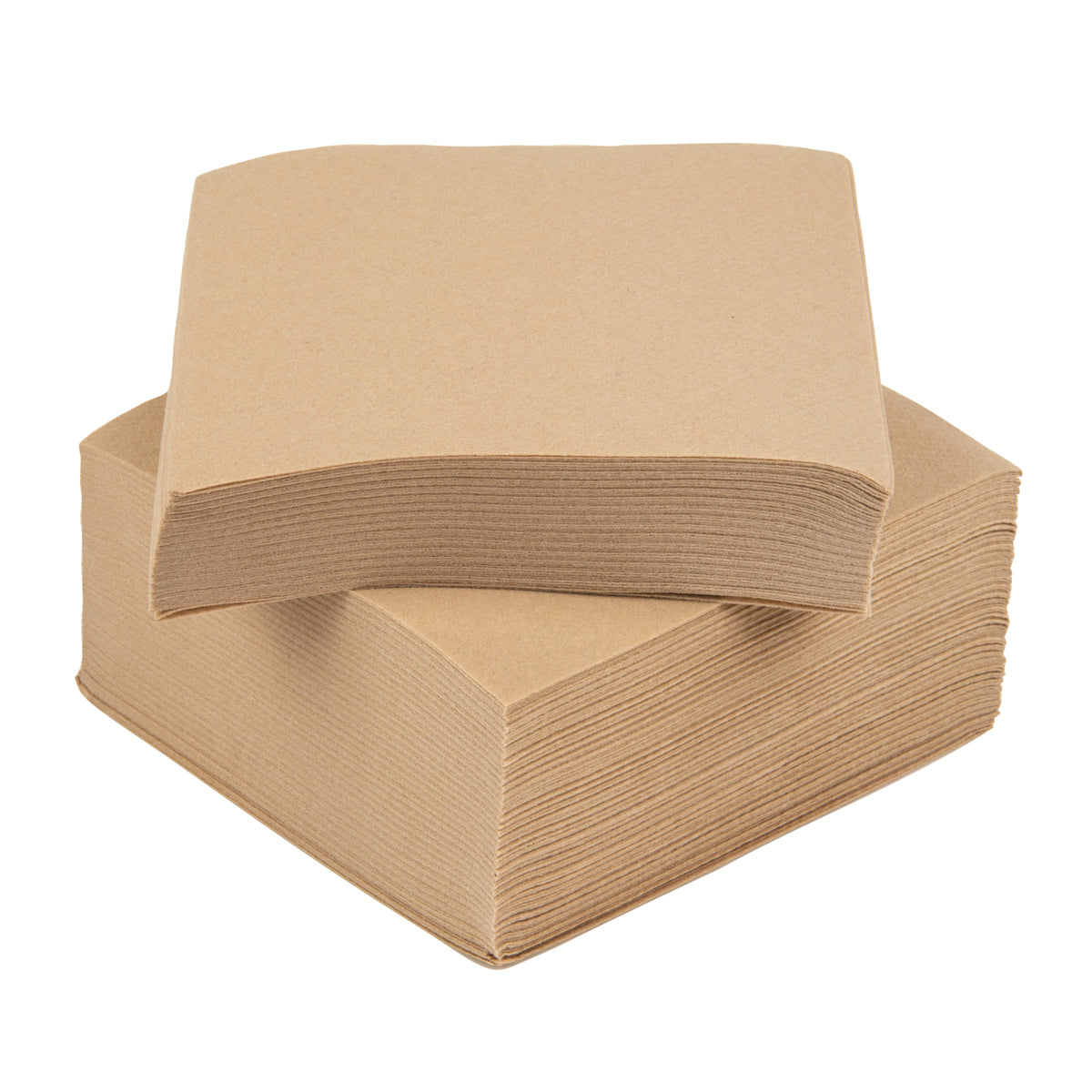 Restaurantware Square Kraft Paper Linen-Feel Cocktail Napkin - Air Laid 50 CT