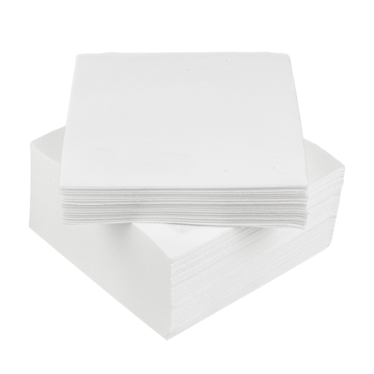 Restaurantware Square White Paper Linen-Feel Cocktail Napkin - Air Laid 50 CT
