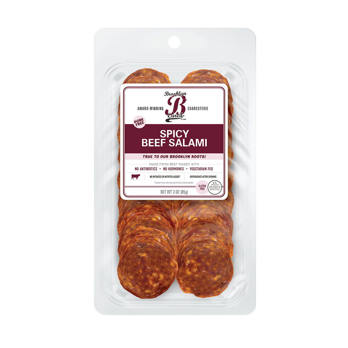 Wholesale Brooklyn Cured Sliced Spicy Beef Salami 3 OZ- Bulk