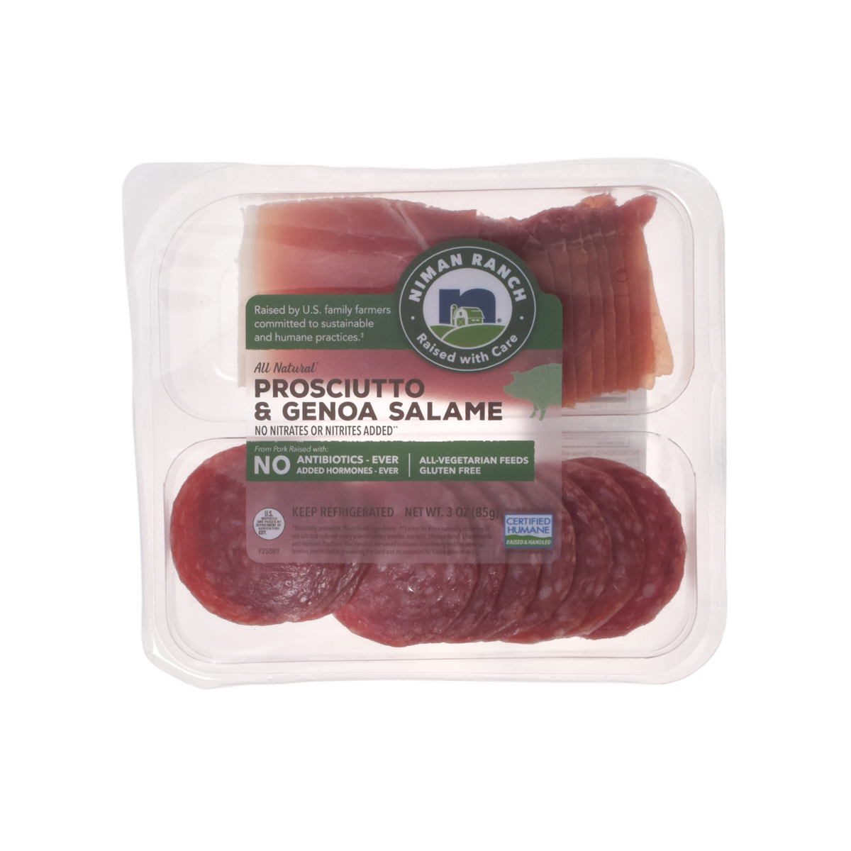 Wholesale Niman Ranch Prosciutto and Genoa Snack Pack 3 OZ-12ct Case Bulk