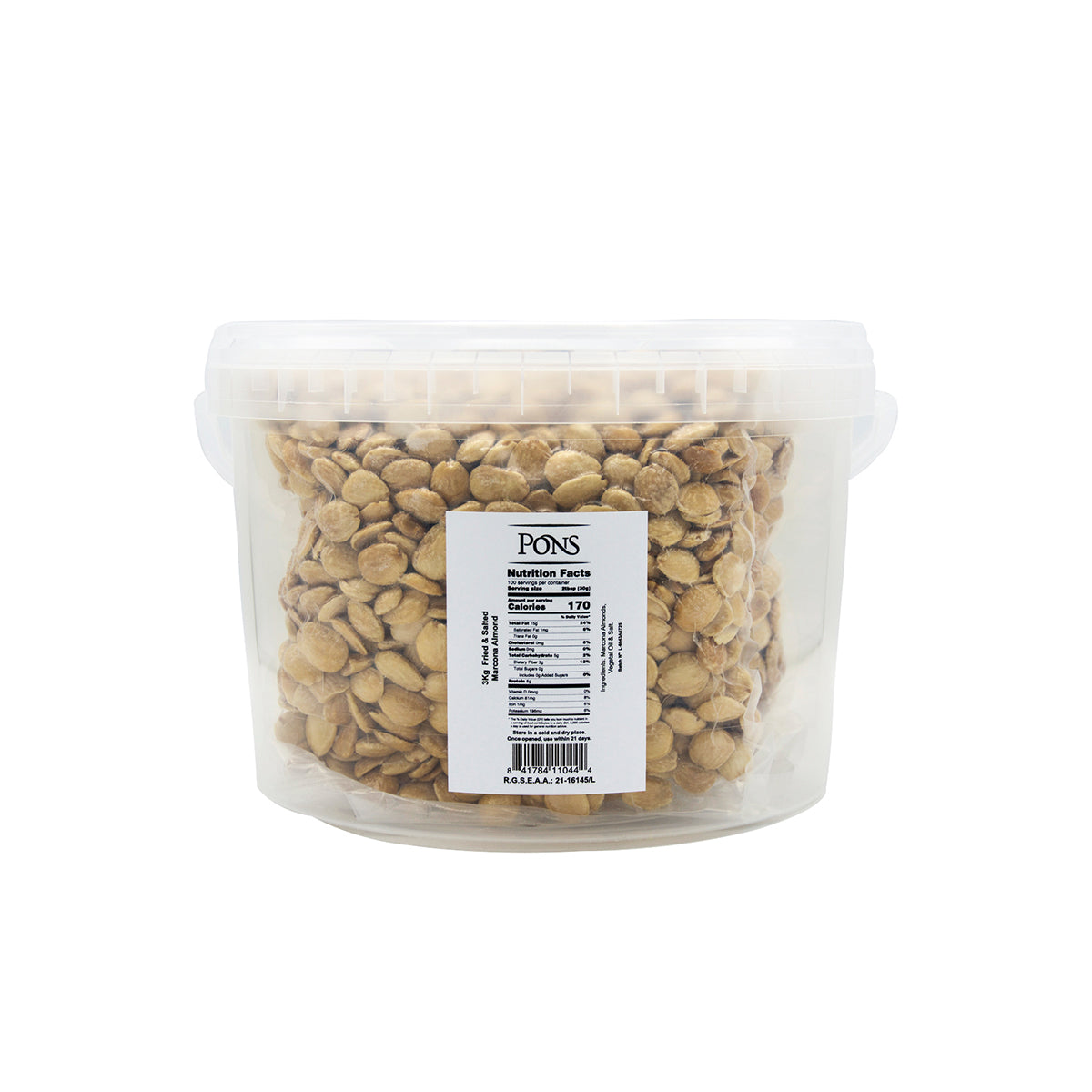 Wholesale Pons Roasted Salted Marcona Almonds-3 KG Bulk